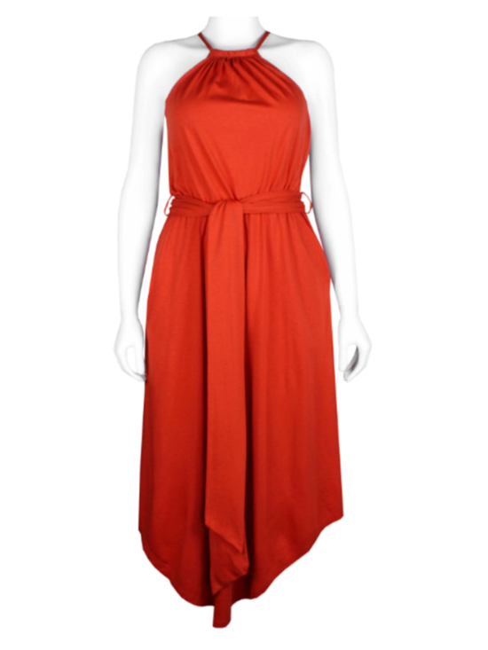Patagonia Dresses & Skirts - Patagonia W's Lithia Dress Womens S Orange Halter Organic Cotton Tencel READ